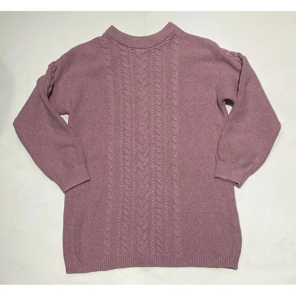 Old Navy Cable Knit Sweater Girls Large Pink Pullover Preppy